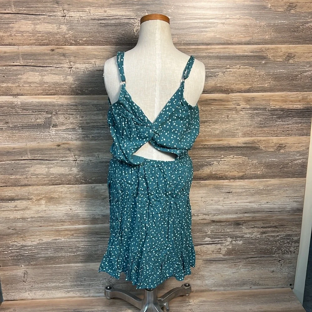 Abercrombie Kids Teal Polka Dot Sundress Size 15/16 EUC